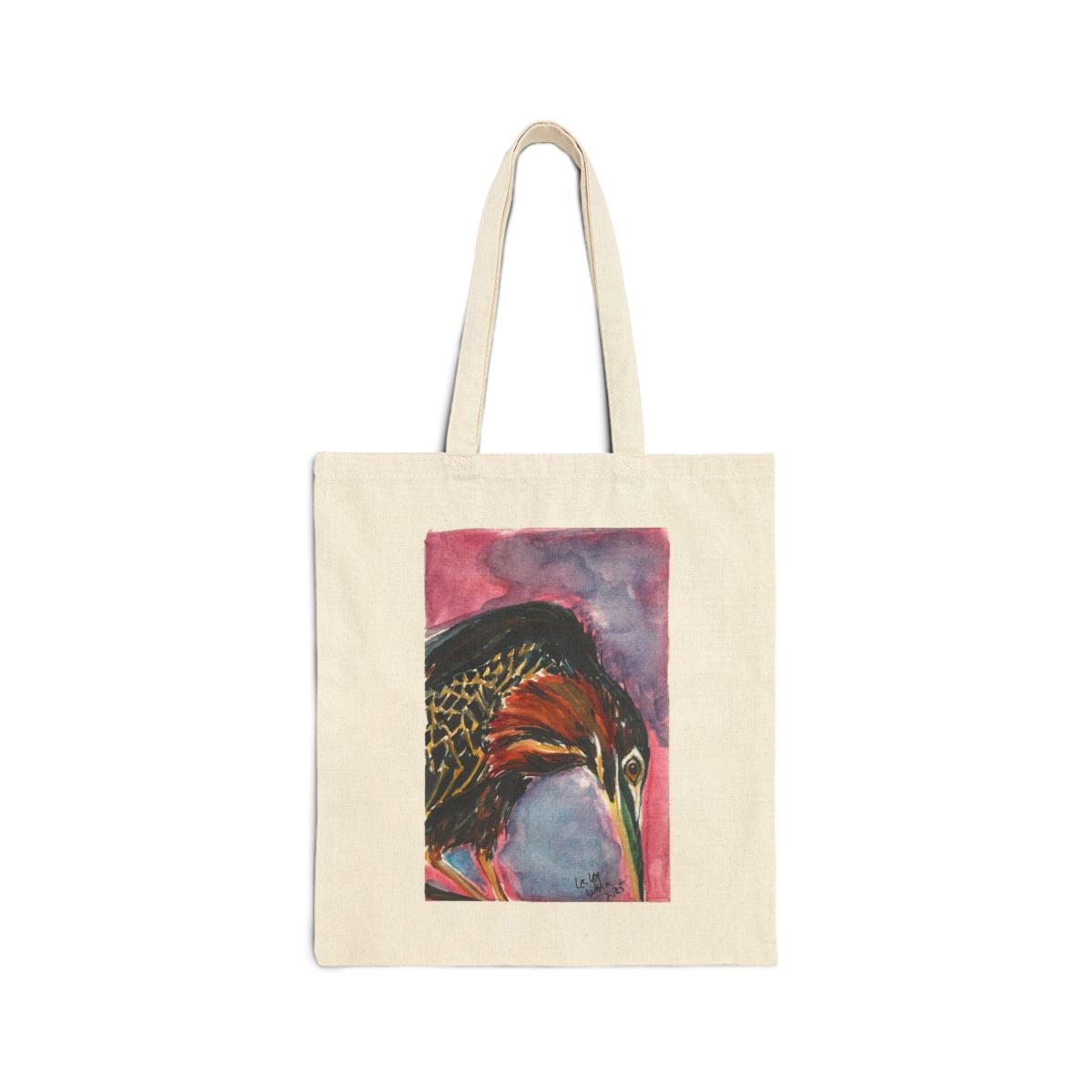 Watercolour Art- Green Heron Tote Bag
