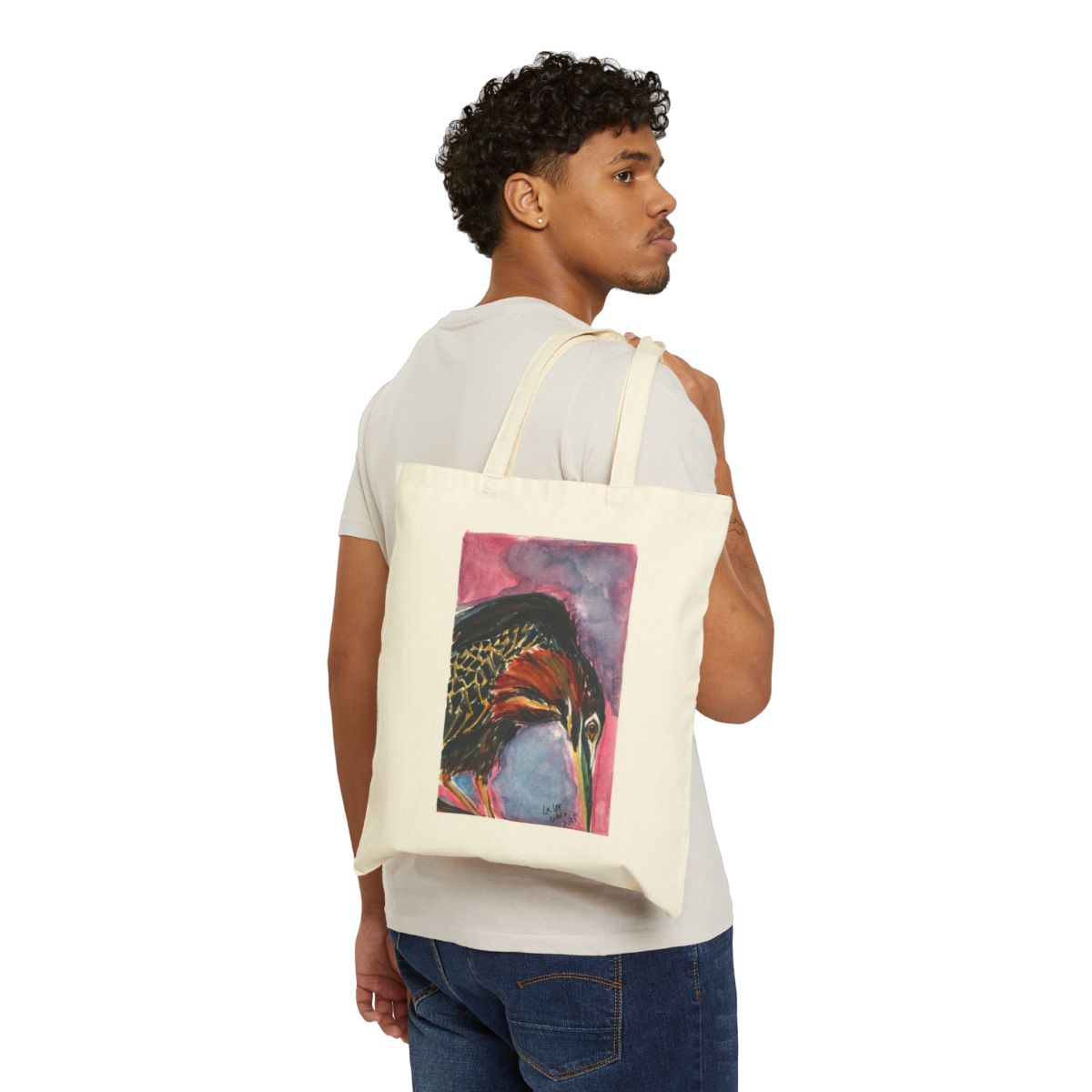 Watercolour Art- Green Heron Tote Bag