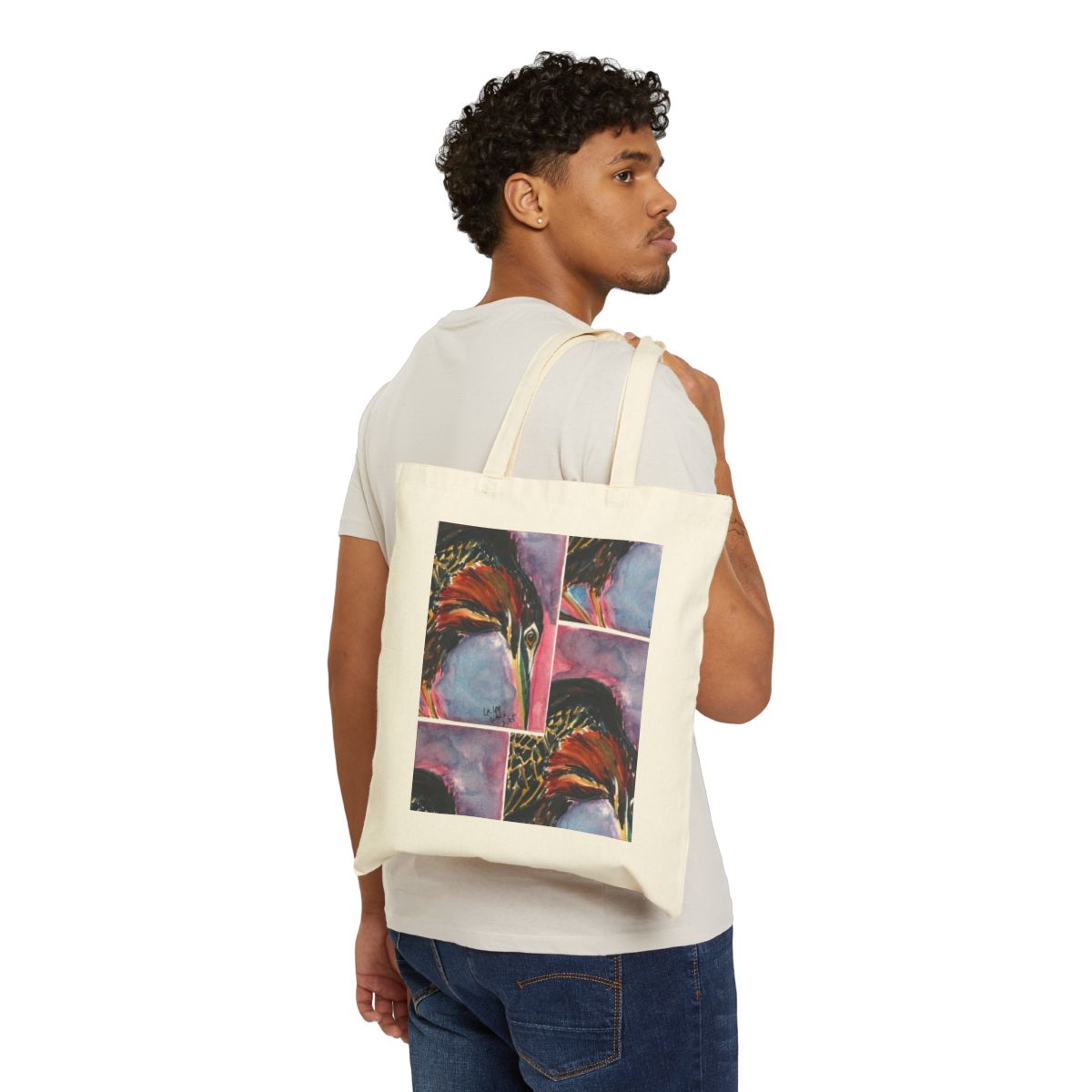 Watercolour Art- Green Heron Tote Bag